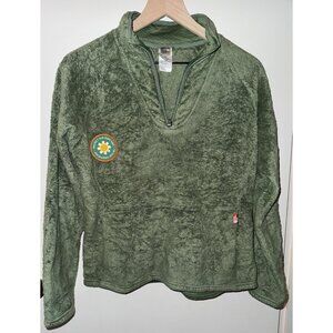 The North Face Jacket Women's Size Large Sage Green 1/4 Zip Polyester Fleece
